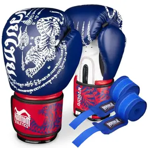 Боксерські рукавиці Phantom Muay Thai Blue 10 унцій (бинти в подарунок) купити
