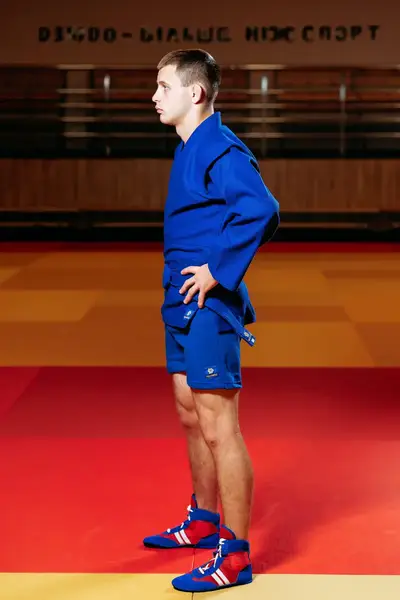 Форма для самбо (самбовка) синя TM "Kintayo", 165 зріст, щільність 550 гр/м.кв. купити недорого в Україні, фото 2