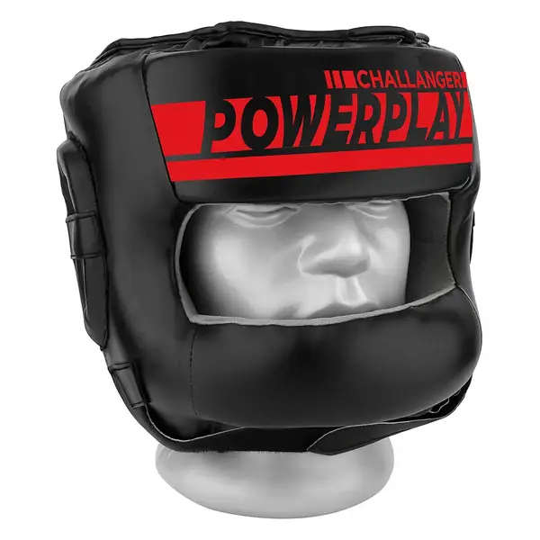 Боксерський шолом тренувальний PowerPlay 3067 Challanger з бампером PU + Amara Червоний L купити