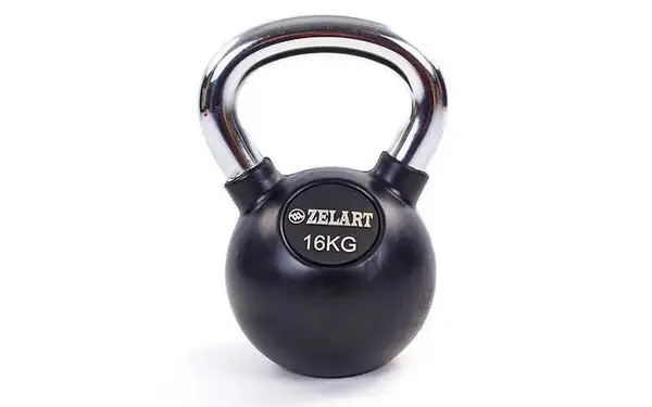 Гиря обрезиненная York на 16 кг с хромированной ручкой ТА-5162-16. купить