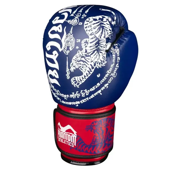 Боксерські рукавиці Phantom Muay Thai Blue 10 унцій (бинти в подарунок) купити недорого в Україні, фото 2