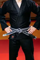 Серо-черный пояс для джиу джитса ТМ KINTAYO, 140 рост купить