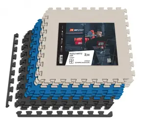 Мат-пазл Hop-Sport EVA 1см HS-A010PM - 9 частин чорний/білий/синій купити