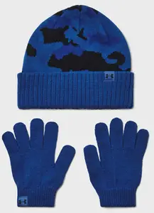 Набор шапка и перчатки UA B Beanie/Glove Combo синий, красный OFSM купить