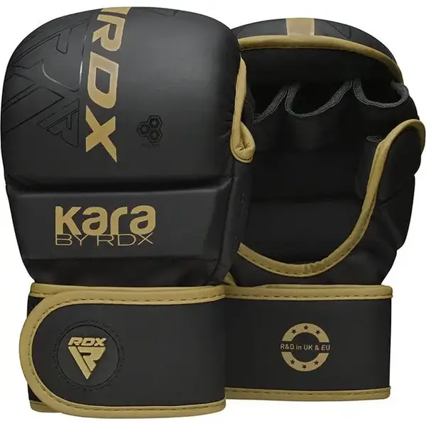 Рукавиці для ММА (Греплінгові рукавички) RDX F6 KARA Matte Golden Plus S/M купити недорого в Україні, фото 2