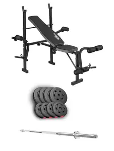 Набор Hop-Sport Premium 39 кг со скамейкой TX-055 и штангой купить