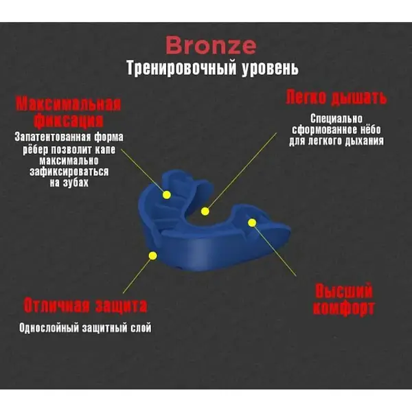 Капа однорядная детская (до 10 лет) Adidas Bronze детская | синий | ADIBP31 купить недорого в Украине, фото 2