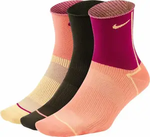 Носки Nike W NK EVRY PLUS LTWT ANKLE -3PR черный, розовый, желтый Жен 34-38 купить