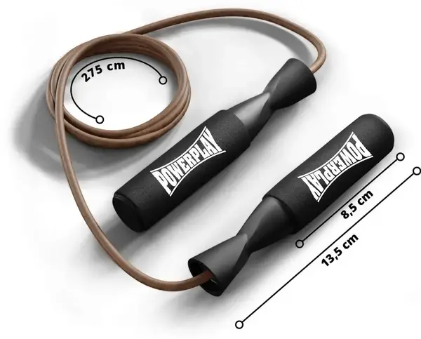 Скакалка шкіряна PowerPlay 4214 Leather Jump Rope Чорна 2.75 см. купити недорого в Україні, фото 4