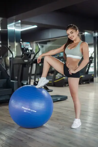 Мяч для фитнеса (фитбол) Power System PS-4012 Ø65 cm PRO Gymball Blue купить недорого в Украине, фото 4