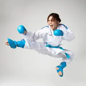 Кимоно для каратэ INAZUMA GI с синей вышивка на плечах | Белый | 160 | SMAI U-INAZ | Большие размеры купить