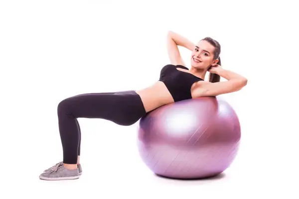 М'яч для фітнесу (фітбол) PowerPlay 4001 Ø65 cm Gymball Ліловий + помпа купити недорого в Україні, фото 6