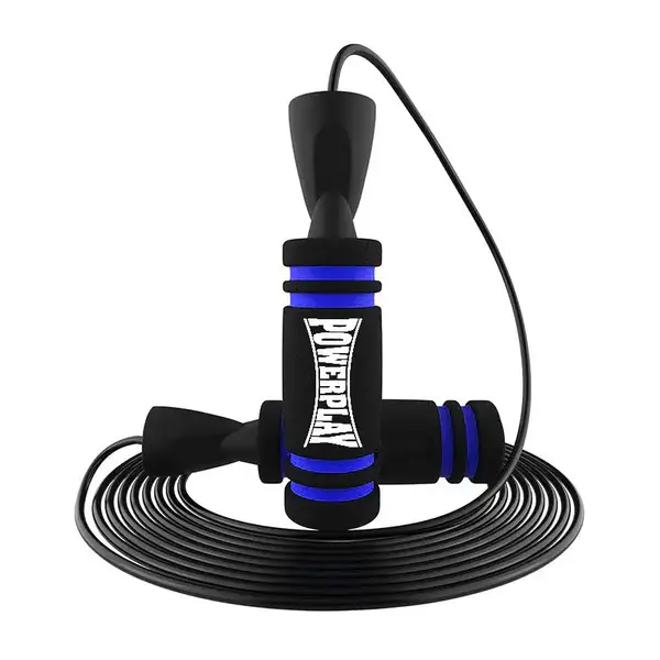 Скакалка швидкісна PowerPlay 4213 Jump Rope Чорно/Темно синя 3м. купити
