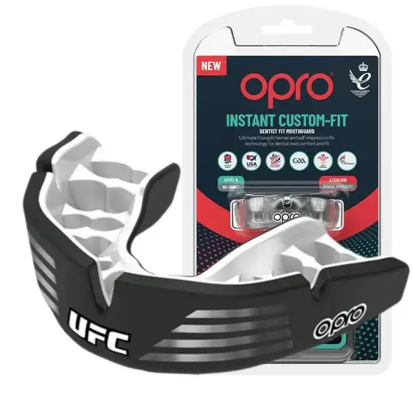 Капа OPRO Instant Custom-Fit UFC взрослая (возраст 11+) Silver/Black (art.102529002) купить