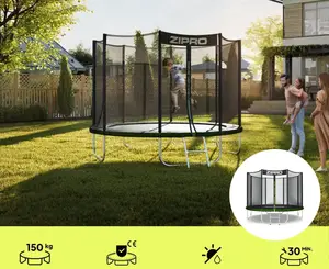 Батут Zipro Jump Pro с наружной сеткой 8 футов 252 см черно-зеленый купить