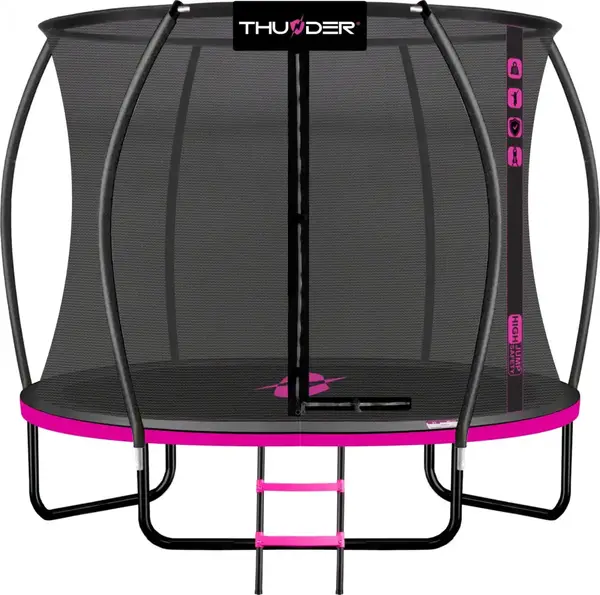 Батут THUNDER INSIDE ULTRA з внутрішньою сіткою 6 футів 185 см чорно-рожевий купити
