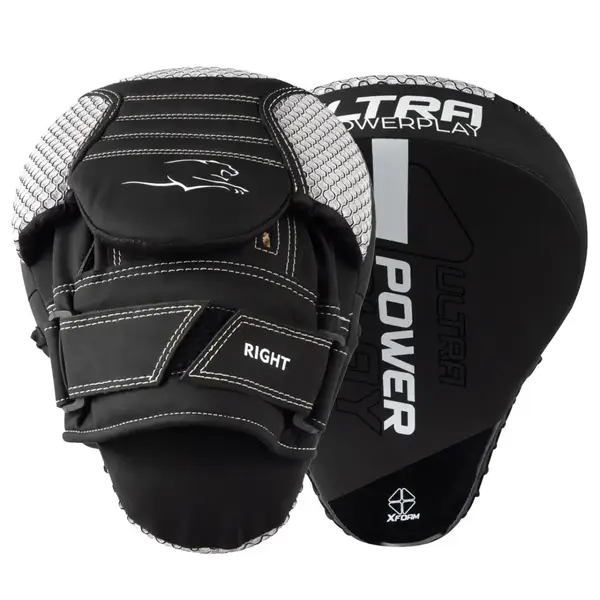 Лапы боксерские PowerPlay 3044 Pro Carbon Ultra Series Черно-Белые PU [пара] купить