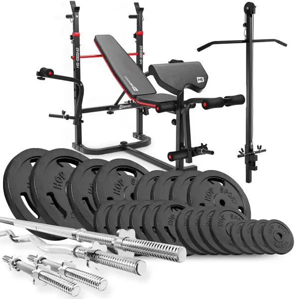 Набір Hop-Sport Strong 179 кг з лавою HS-1065 купити