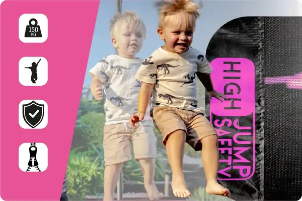 Батут THUNDER INSIDE ULTRA с внутренней сеткой 8 футов 244 см черно-розовый купить недорого в Украине, фото 7