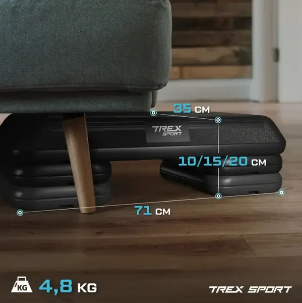 Степ платформа Trex Sport TX-038PAS до аеробіки 3-рівнева чорна купити недорого в Україні, фото 6