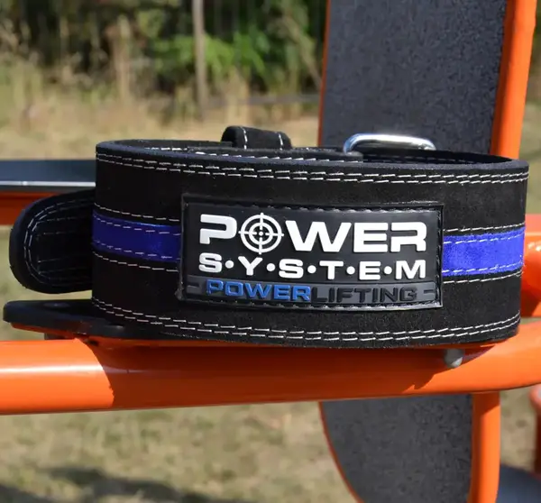 Пояс для пауерліфтингу Power System PS-3800 PowerLifting шкіряний Black/Blue Line M купити недорого в Україні, фото 6