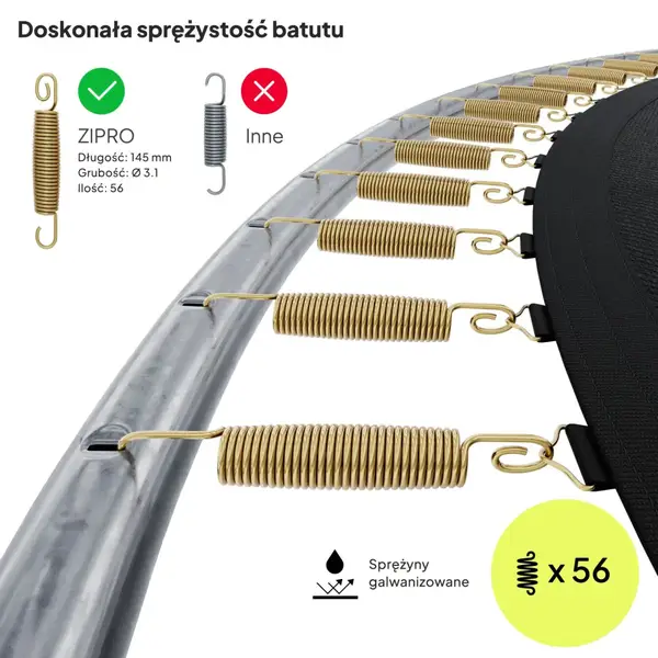 Батут Zipro Jump Pro с наружной сеткой 10 футов 312 см черно-зеленый купить недорого в Украине, фото 7