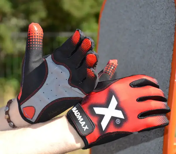 Перчатки для фитнеса MadMax MXG-101 X Gloves Black/Grey/Red XL купить недорого в Украине, фото 5