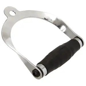 Ручка York Fitness для тяги с резиновой рукояткой, хром. купить