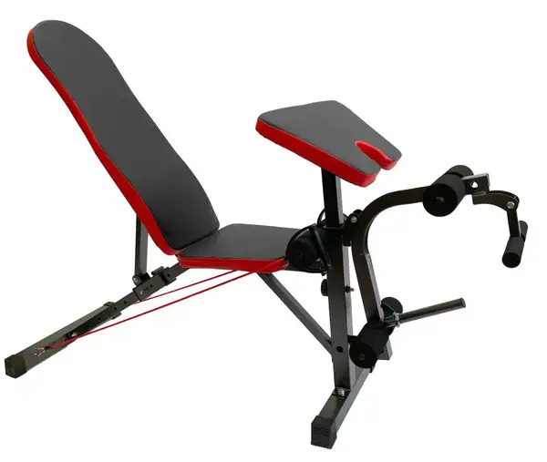 Универсальная скамейка со стойками и тренажерами, 4 грифа, 62 кг дисков RN-Sport купить недорого в Украине, фото 3