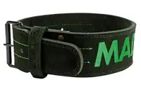 Пояс для тяжелой атлетики MadMax MFB-301 Suede Single Prong кожаный Black/Green XXL купить