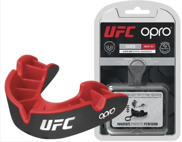 Капа OPRO Silver UFC доросла (вік 11+) Black/Red (ufc.102514001) купити недорого в Україні, фото 10