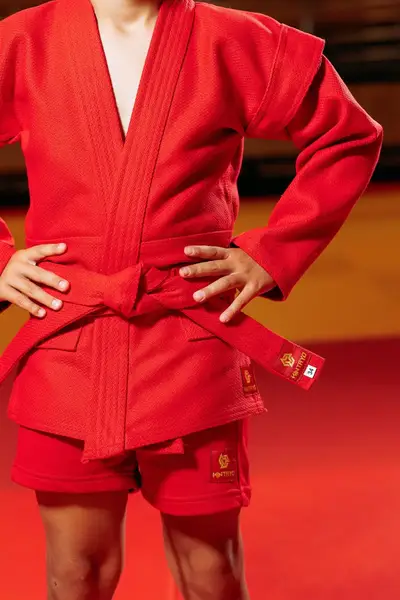 Форма для самбо (самбовка) червона TM "Kintayo", 145 зріст, щільність 550 гр/м.кв. купити недорого в Україні, фото 2