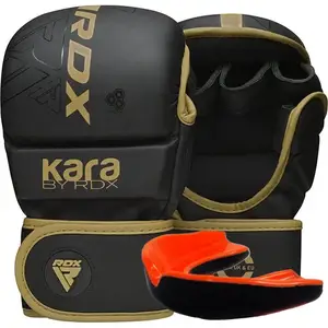 Рукавиці для ММА (Греплінгові рукавички) RDX F6 KARA Matte Golden Plus S/M купити