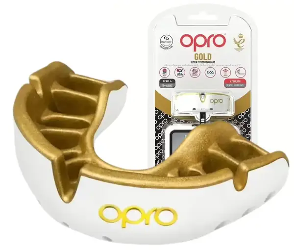 Капа OPRO Gold взрослая (возраст 11+) White/Gold (art.102504005) купить
