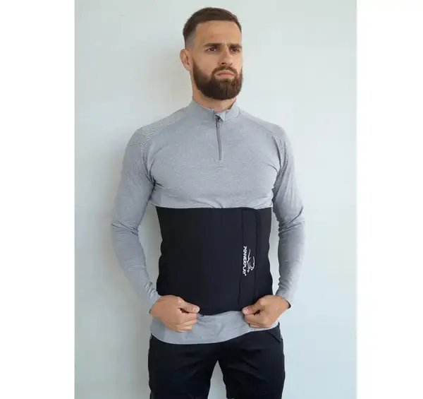 Пояс для схуднення PowerPlay 4301 (100*30 см) + кишеня для смартфона Чорний купити недорого в Україні, фото 8