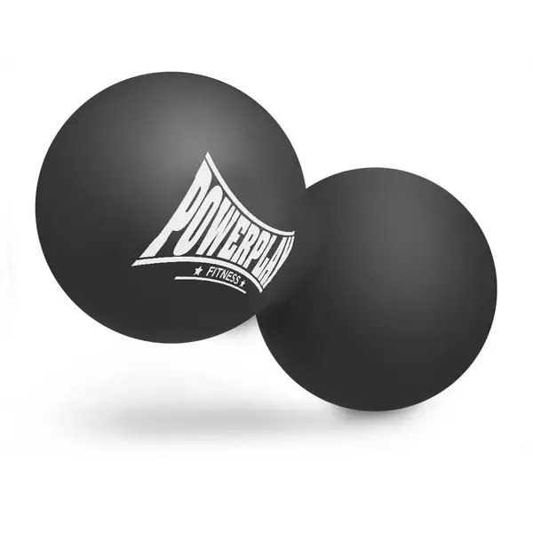 Массажный двойной мяч силиконовый PowerPlay PP-4355 Silicone Lacrosse Peanut Ball (6.3*12.6см.) Черный купить недорого в Украине, фото 2