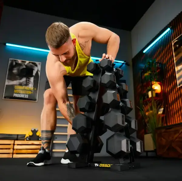 Стійка-піраміда для зберігання 5 пар гантелей Trex Sport TX-055DR купити недорого в Україні, фото 6