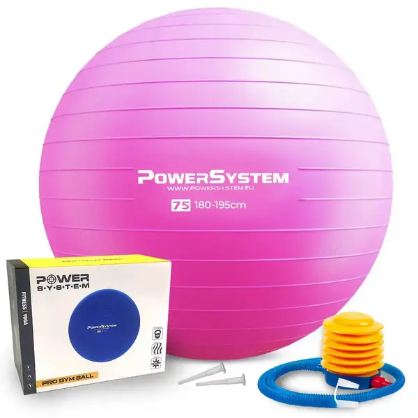 М'яч для фітнесу (фітбол) Power System PS-4013 Ø75 cm PRO Gymball Pink купити недорого в Україні, фото 10