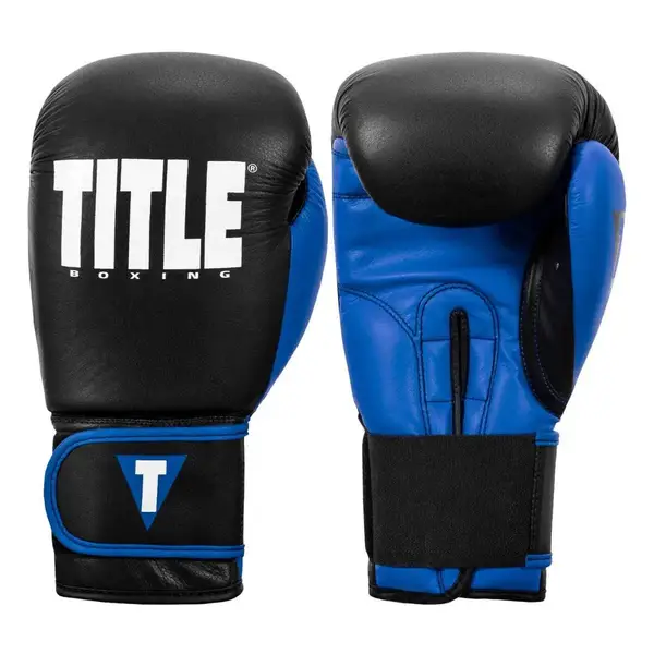 Боксерские перчатки TITLE Boxing Dynamic Strike Black/Blue 16 oz (бинты 4м. в комплекте) купить недорого в Украине, фото 2