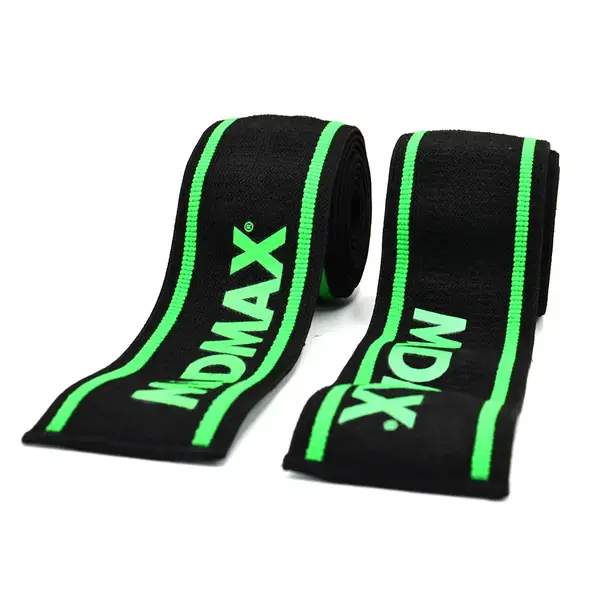 Бинти на коліна MadMax MFA-299 Non slide & slip knee wraps 2.0m Black/Green купити недорого в Україні, фото 4