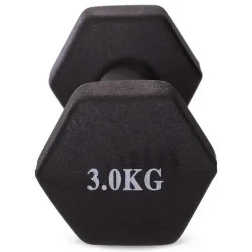 Гантель для фитнеса с неопреновым покрытием Generation Fitness FF51D4A-3kg (черный) купить недорого в Украине, фото 3