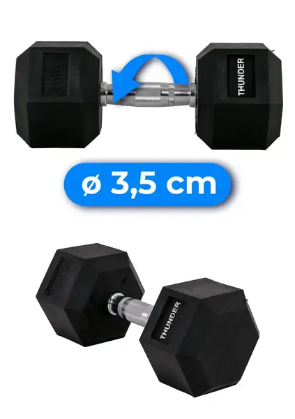 Гантель шестигранный THUNDER 15 кг купить недорого в Украине, фото 7