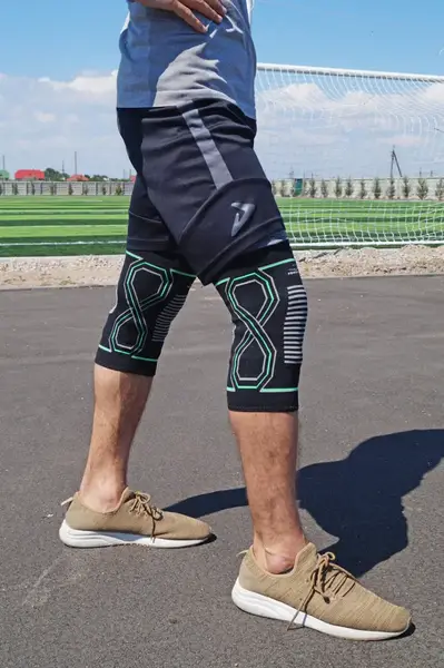 Наколінники PowerPlay 4099 Knee Support Чорно/Зелені L/XL (пара) купити недорого в Україні, фото 4