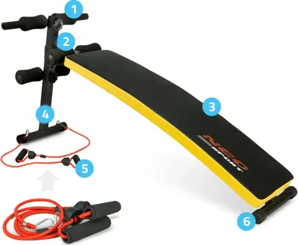 Скамья наклонная NEO-SPORT NS-08G с эспандерами купить недорого в Украине, фото 7