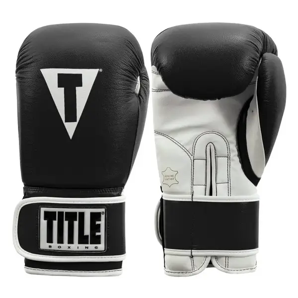 Боксерские перчатки TITLE Boxing Pro Style Leather Gloves 3.0 Black/White 12 oz (бинты 4м. в комплекте) купить недорого в Украине, фото 2