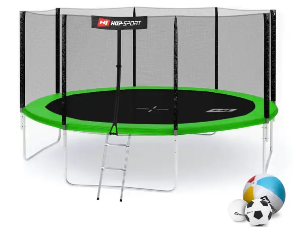 Батут Hop-Sport 14ft (427см) черно-зеленый с наружной сеткой купить недорого в Украине, фото 26
