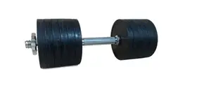 Обрезиненная гантель 16 кг (гриф 42 см + 12х1.25 диски) купить