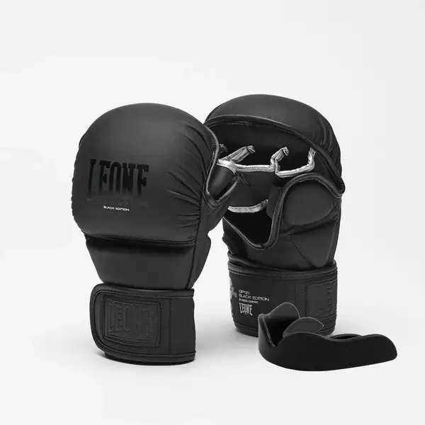 Рукавиці греплінгові для ММА Leone BLACK Edition XL (капа в комплекті) купити