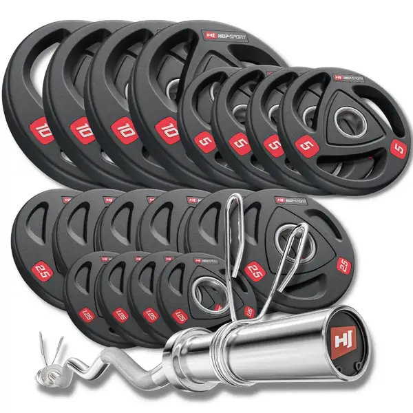 Набор олимпийских Hop-Sport PRO 90 кг с W-образным грифом. купить