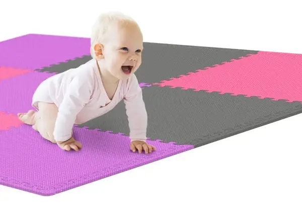 Мат-пазл Hop-Sport EVA 1см HS-A010PM - 9 частин сірий/фіолетовий/рожевий купити недорого в Україні, фото 6